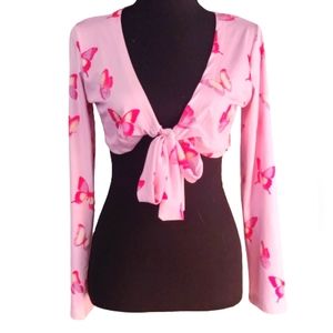 Butterfly tie crop. LARGE.